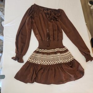 Shyanne Chestnut Off-Shoulder Blouse